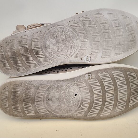 Vince Camuto Brellia Shimmering Tan Sneakers W 9/39 Open Weave Floral Faerie - Picture 11 of 16